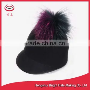 Black Felted Peaked Hat 100% Wool thumbnail-1