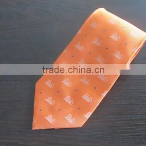 2016 Men's Tie Jacquard Orange Color Polyester Knit Tie thumbnail-3