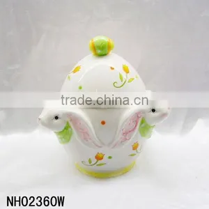 Easter Rabbit Decorative Ceramic Candy Jar thumbnail-1