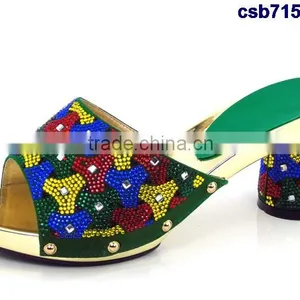 CSB7150 Blue Sandals With High Quailty Low Price Hot Selling Beautiful Lady High Heel Shoes Match Bag thumbnail-4