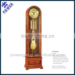 Grandfather Clock With Drawer and Golden Clock Face German Made Hermle Movement High Quality MG2380MR thumbnail-1