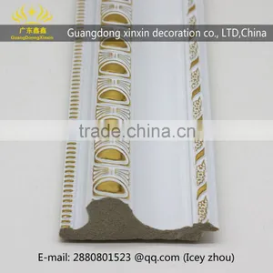 2016 New Design Wholesale WhiteGold Patterns Carved Picture Frame Moulding Waterproof ,environmental Protection thumbnail-2