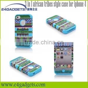 2013 New Product Functional 3 in 1 African Tribes Style Case for Iphone 4 thumbnail-1
