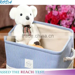 YIWU RODA 100%canvas Small Pure and Fresh and Stripe Navy Wind Foldable Storage Box thumbnail-1