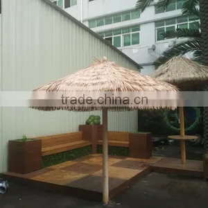 High Class Sun Protection Waterproof Material Outdoor Artificial Folder and Collapsible Thatch Umbrella thumbnail-3
