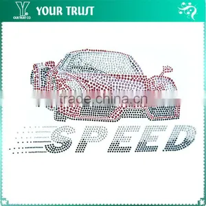 Silver Aggressive Flying Eagle Hot Fix Motif Iron On Rhinestone Transfer thumbnail-5