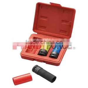 3PCS 1/2" Wheel Deep Socket Set, Specialty Socket and Socket Set of Auto Repair Tools thumbnail-1