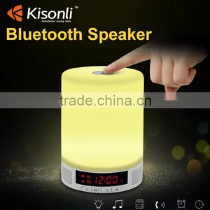 Smart Color Led Light Bluetooth Speaker Bed Lamp Wirless Speaker With Alarm Clock TF Card Playing thumbnail-1