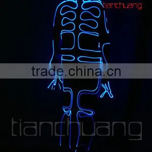 2016 Hot Sale LED Light up Fiber Optic Tron Dance Jumpsuits thumbnail-3