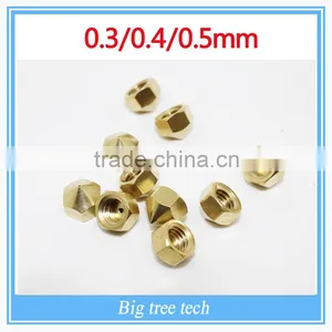 3d Printer Accessories Reprap Prusa 0.3 / 0.4/0.5mm Copper Extruder Nozzle thumbnail-1