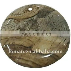 50mm Round Picture Jasper Precious Stone Jewelry thumbnail-1