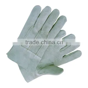 Safety Cow Split Leather Wing Thumb Welding Glove thumbnail-1