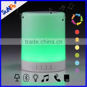 Wifi Wireless Rechargeable Touch Lamp Bluetooth Speaker With Colorful Changing Led Light Lamp For Laptop Computer thumbnail-1
