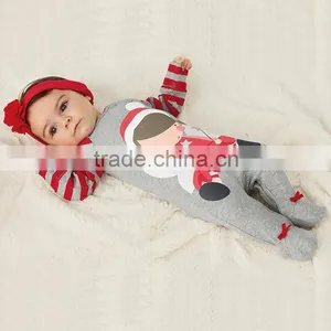 2 Pcs Cheap Cute Christmas Infant Coverall With Hat thumbnail-1