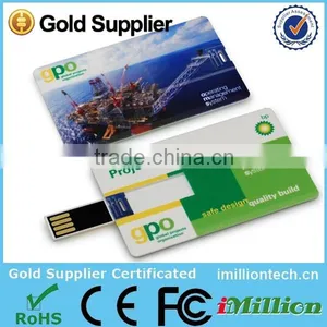 2016 Wholesale Customized Logo Full Capacity Bulk Waterproof Credit Card USB Flash Drive 2.0USB 1GB 2GB thumbnail-2