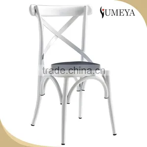 Wholesale Imitation Wooden Dining Chair Stackable Aluminum Bistro Chair thumbnail-3