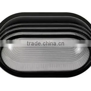 150W BLACK Oval Clear Glass Indoor Ceilling Bulk Head Light thumbnail-1