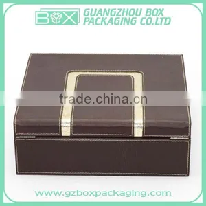 Hinged Brown Luxurious Leather Chocolate Boxes thumbnail-1