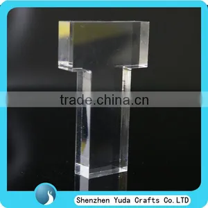 15 mm Thick Resin Block Clear Lucite Block in Letter T Shape thumbnail-1