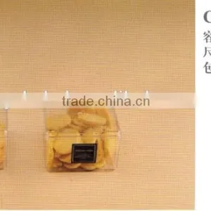 DISPOSABLE PS COOKIES BISCUIT SNACK PACKING BOX SQUARE CONTAINER WITH LID ECONOMIC CH9560 thumbnail-1