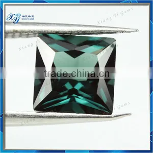 Beautiful Synthetic Green Spinel 8x8mm Suqare Shape Xiang Yi Gems Spinel thumbnail-1