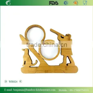 WR024/100% Bamboo Material Hot Sale Huntsman Shaped Folding Bamboo Wine Rack thumbnail-1