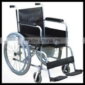 U Shape Foldable Aluminum Commode Chair With 4 Wheels for Patient thumbnail-1
