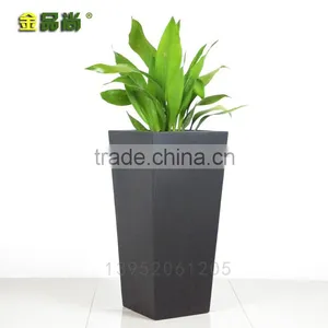 Matt Grey Inclined Beautiful Glass Fiber Planters thumbnail-3