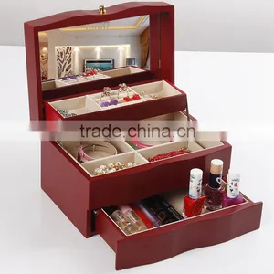 Wholesale Custom High-grade Wooden Jewelry Box, Multi-function Makeup Storage Box thumbnail-1