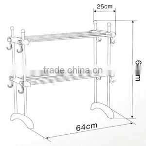 Kawachi Kitchen Microwave Oven Racks Double Bowl Stainless Steel Rack thumbnail-3