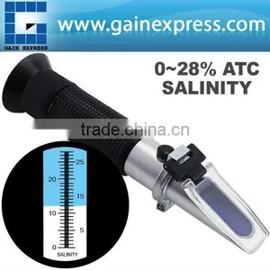 Handheld Salinity Refractometer 0-28% ATC , Salt Water in Brine Prepared Food Solution thumbnail-1