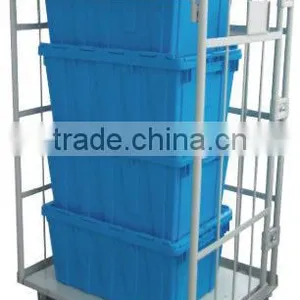 4 Sides Steel Cargo Storage Cage Roll Containers With Wheels thumbnail-3