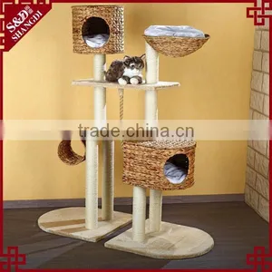 China Wholesale S&D Handmade Pet Toys Products Eco-friendly Rattan Cat Tree thumbnail-1