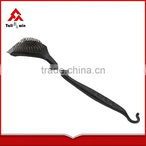 Plastic Handle BBQ Double-side Grill Cleaning Brush With Scraper thumbnail-6