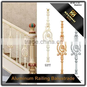 Interior Artistic Floor Mounted Cast Aluminum Handrail thumbnail-5