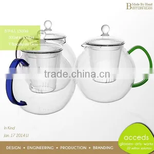 Wholesale Pyrex Glass Custom Interesting Handcrafted Promotional Teapot thumbnail-4