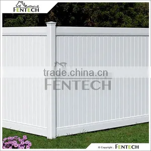 Fentech White Decorative Full Privacy Chep Vinyl Fence With Gothic Fence Post Caps thumbnail-1