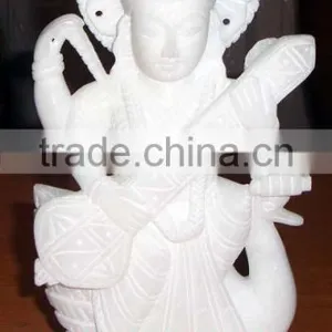 Maa Saraswati Italian Marble Goddess Statue thumbnail-1