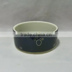 Black Prints Ceramic Pet Bowl thumbnail-1