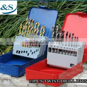 19PCS DIN 338 Standard Metric&SAE Twist Drill Bits Set thumbnail-1