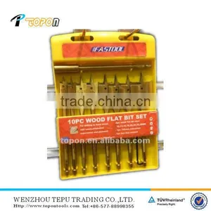 10pcs Wood Flat Drill Bit Set thumbnail-1
