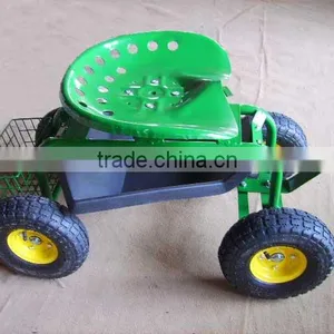 Rolling Garden Work Seat (Steerable With Pad) thumbnail-1