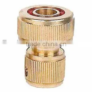 Brass Quick Hose Connector With Waterstop thumbnail-1
