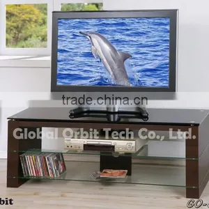 Metal Modern Led Glass Wooden tv Stand thumbnail-3