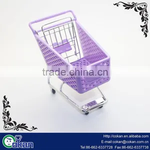 Mini Shopping Cart Hand Trolly Toy Desktop Storage Container thumbnail-2