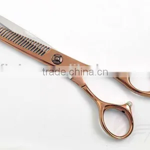 Rose Golden Titanium Professional Hairdressing Thinning Scissors thumbnail-1