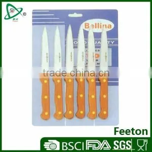 6pcs Stainless Steel Steak Knives Set With Woden Handle thumbnail-1