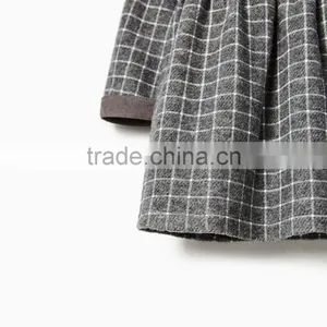 Latest Children Winter Plush Check Dress With Peter Pan Collar Design Children Girls Kids Clothes Garment 2016 HSD5797 thumbnail-5