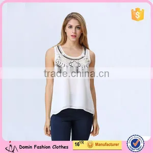 New Design Clothing Manufacturers Round Neck Sequin Embellish Top For Women thumbnail-1