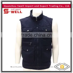 Customized Men Winter Warm Cheap Promotional Washed Vest thumbnail-1